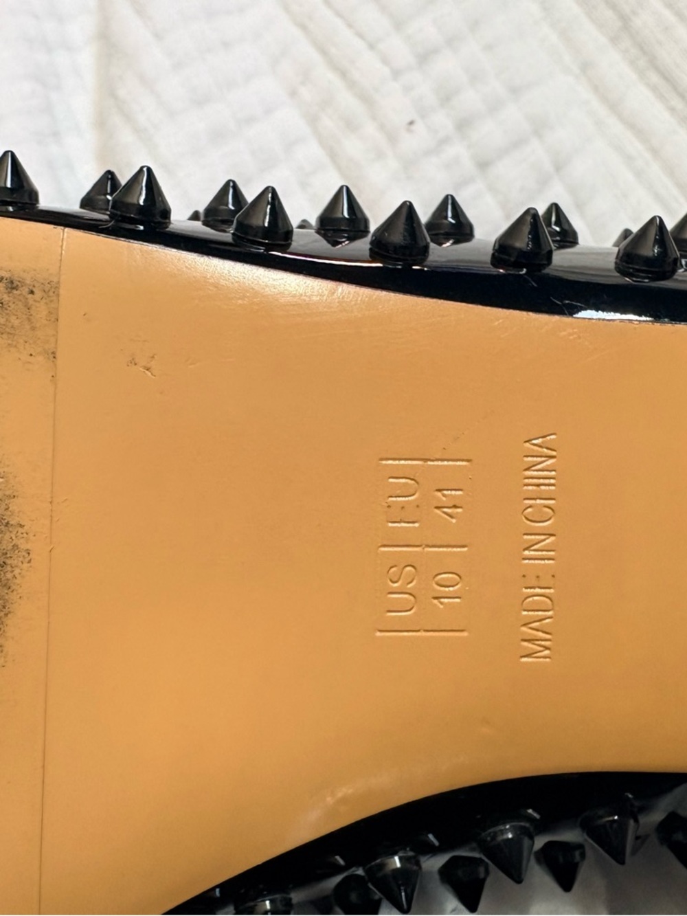 Black Spike-Embellished Women’s Ballet Flats - Picture 3 of 3